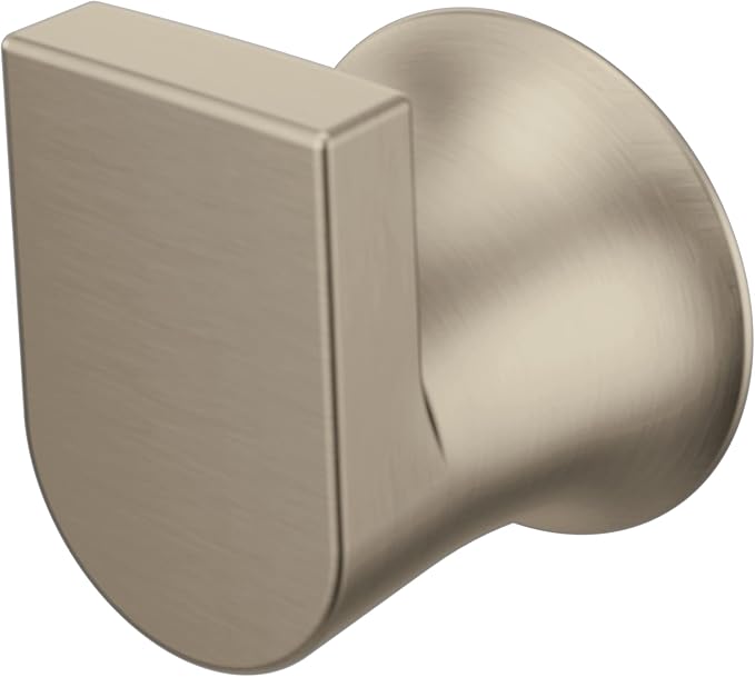 Moen Genta LX Brushed Nickel Modern Single Robe or Towel Hanger for Kitchen or Bathroom, BH3803BN