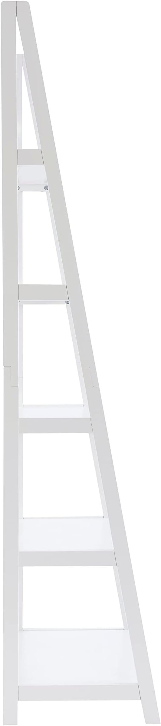 Melissa White Mid Century Five Shelf Ladder Bookcase by Linon