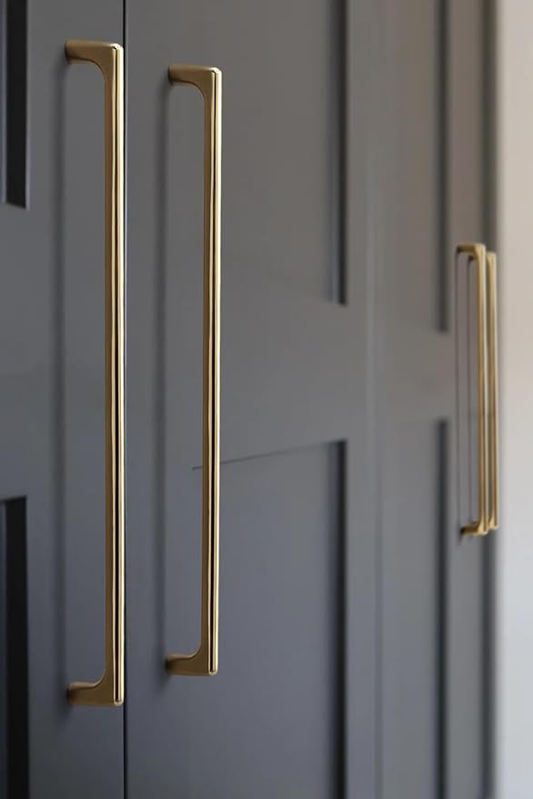 Goo-Ki Shinging Gold Cabinet Pulls with 12.6''(320mm) Hole Centers, Modern Style Zinc Alloy Cabinet Handles for Dresser,Wardrobe,Cupboard- 2 Pack