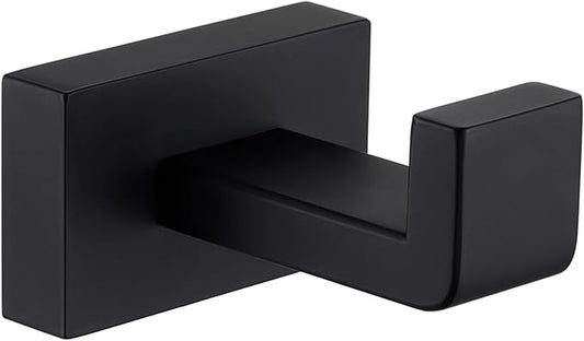 Suyar Matte Black Towel Hook, SUS 304 Stainless Steel Bathroom Robe Holder, Shower Towel Hanger, Wall Mounted