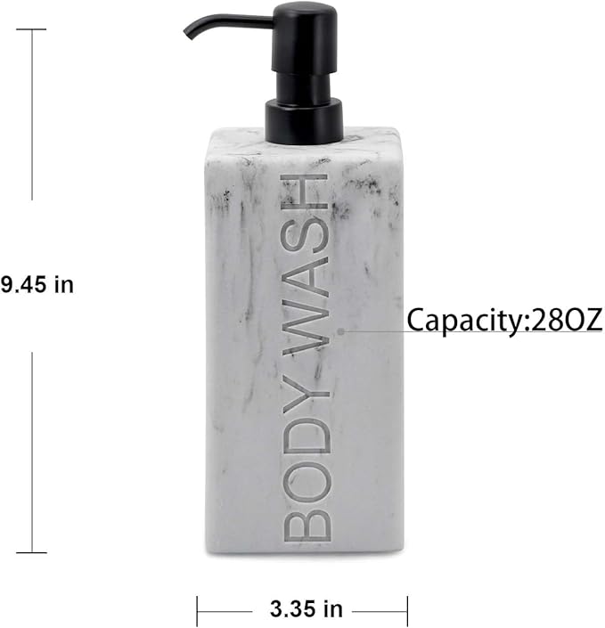 Rectangular Resin Dispenser Premium Bathroom Shampoo Conditioner Body Wash Bottle Modern Refillable Pump Design