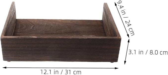 KALLORY 2pcs Vintage Solid Wood Desk Organizer Natural Wood Desktop Storage Shelf for Office Supplies Books Stationery Rustic Design for Home Study Room
