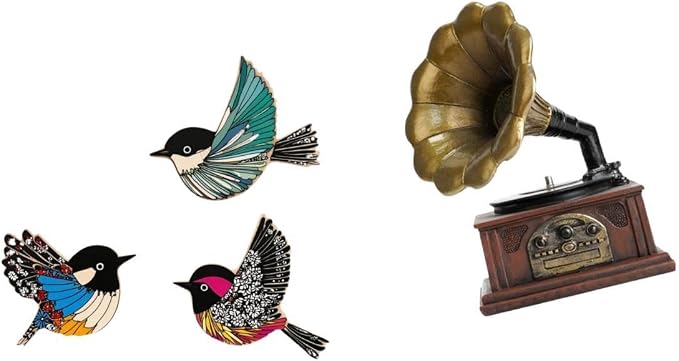 Baoblaze Wooden Bird Wall Art Sculpture Vintage Statue Resin Figurine Retro Ornament for Garden Study Room Farmhouse Housewarming Valentine's Day Birthday Gift