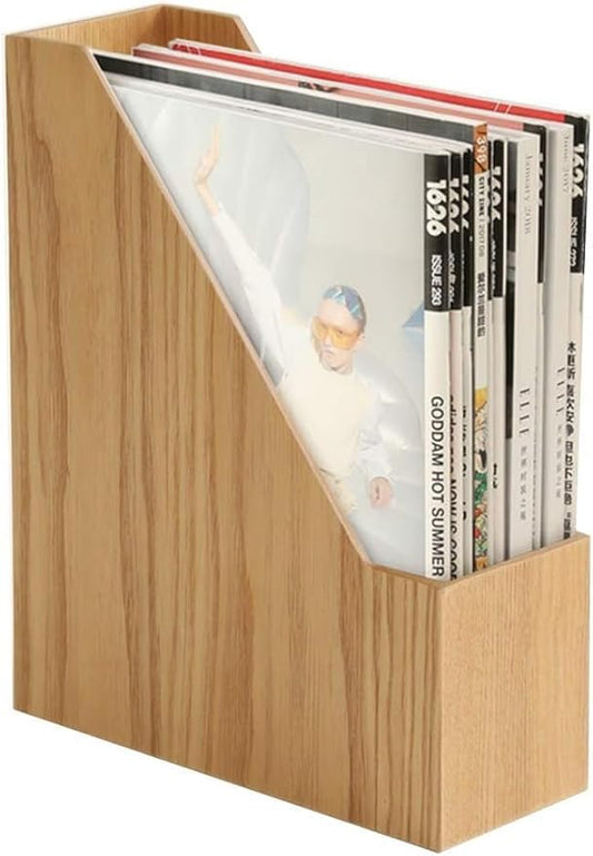 Natural Wooden Bookshelf for Home & Office - Sturdy High-Capacity Storage Shelf with Soft Natural Wooden Grain, Durable Modern Design (Light Wood)