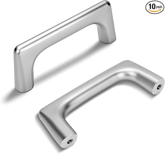 Lardmon 10 Pack Polished Chrome Modern Cabinet Pulls 3 Inch(76mm) Hole Center Timeless Drawer Pulls Vanity Pulls Classic Kitchen Cabinet Handles Hardware for Dresser, 3.4 Inch(86mm) Total Length