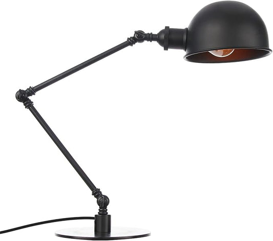 Makeup Vintage Desk Lamp, Adjustable Swing Arm Industrial Metal Task Table Lamp, Bedroom Bedside Night Light Retro Reading Lighting,Black