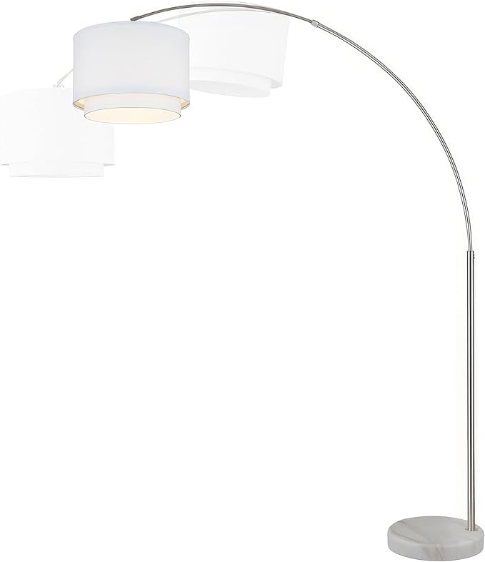 Major-Q Modern Arcing Floor Lamp - Tall Stand Up Arching Drum Shade - Large Contemporary Floor Lamp for Dining Rooms and Bedrooms - Corner Lamp for Office Lighting and Home Decor