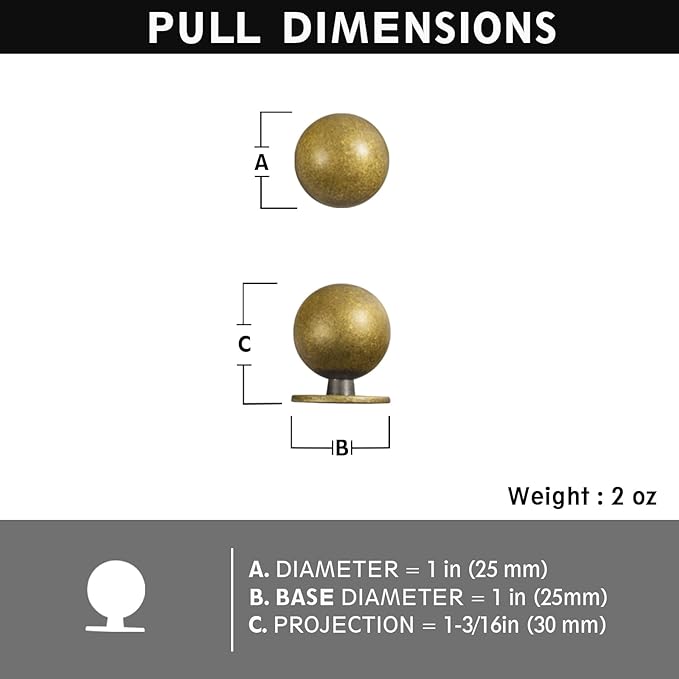 Set of 24 -Sleek Round Antique Brass Cabinet Knobs - Retro and Minimalist Hardware for Stylish Home Enhancement - 1 Inch Diameter