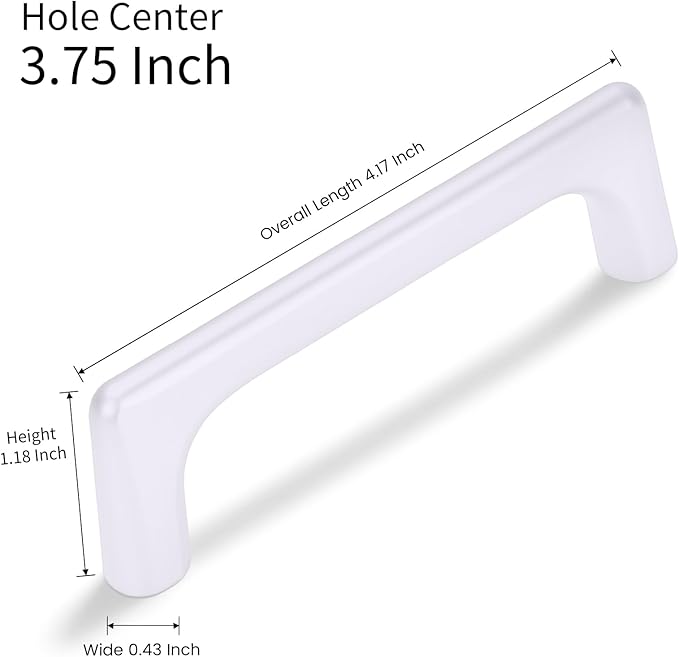 Lardmon 10 Pack Matte White Modern Cabinet Pulls 3.75 Inch(96mm) Hole Center Timeless Drawer Pulls Vanity Pulls Classic Solid Kitchen Cabinet Handles Hardware for Dresser