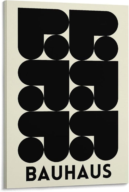 Bauhaus Print Poster,black And White,poster,Abstract Art,Minimalist,Stylish Mid Century Art Canvas Wall Art Print Poster For Home School Office Decor Frame-style 20x30inch(50x75cm)
