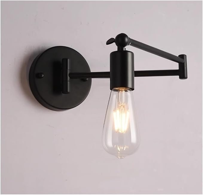 Folding Wall Lamp Retro Rocker Arm Wall Lamp Bedroom Bedside Lamp Iron Art Living Room Study Reading Wall Sconce Swing Arm Adjustable Vintage Wall Mount Light Sconce (Color : I)