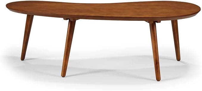 Mid Century Modern Abstract Shaped Coffee Table/Solid Wood/White Finish