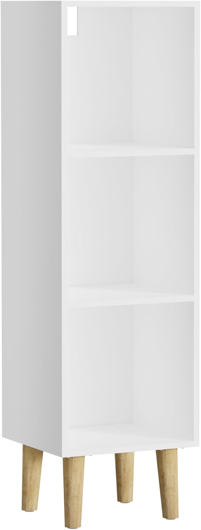 3 Cube Bookcase, Wooden Book Shelf Cube Storage Organizer with Legs, 3 Tier Bookshelf Freestanding Open Shelves for Bedroom, Living Room, Home Office (White, 3 Cube)