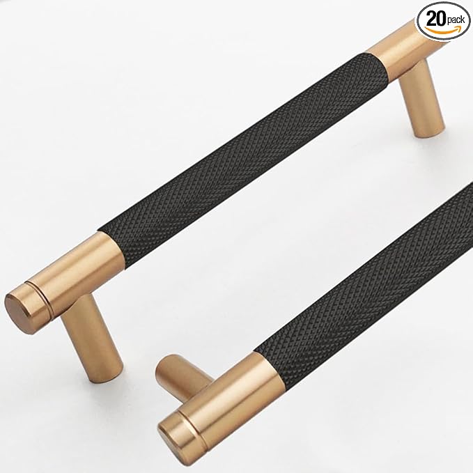 20 Pack 5 Inch 128 mm Bronze and Black Barrel Cabinet Pulls Cupboard Aluminum Handles Drawer Pull Cabinet Handles