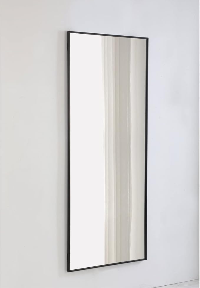 Elegant Decor Monet 72" x 30" Rectangle Metal Frame Mirror in Black