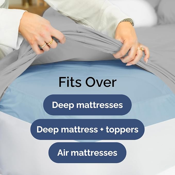 Extra Deep King Sheet Set - 6 Piece Breathable and Cooling Sheets - Hotel Luxury Bedding for Women, Men, Kids & Teens - Easy Secure Fit - Soft, Wrinkle Free & Comfy - Extra Deep Pockets - French Grey