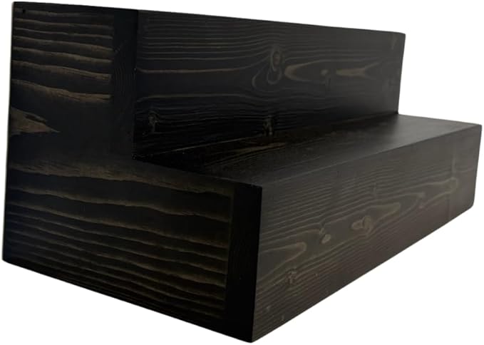 Tiered Bottle Shelf | 2 Tier Liquor Bottle Display | Bar Organization | 30" Black