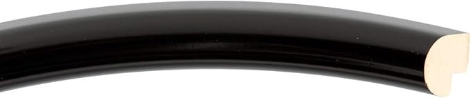 OVALCREST Round Wooden Beveled Wall Mirror for Home Decor, Bathroom, Vanity, Bedroom, Living Room, Hallway - Gloss Black - 20x20 Outside Dimensions
