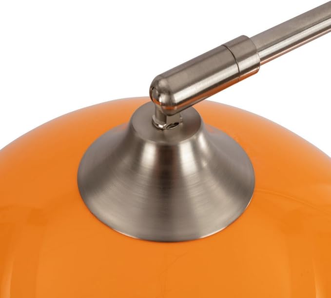 Orange Floor Lamp, Mid Century Modern Standing Lamp with Orange Glass Shade White Marble Base LED Floor Lamp for Living Room Bedroom Office Decor US Plug E27 Bulb Included (Acrylic)