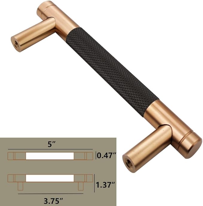 20 Pack 3 3/4 Inch 96 mm Bronze and Black Barrel Cabinet Pulls Cupboard Aluminum Handles Drawer Pull Cabinet Handles