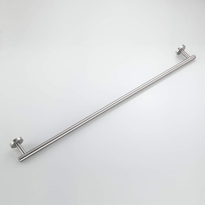 USHOWER Brushed Nickel Bath Towel Bar, 30-Inch Towel Rack for Bathroom Wall Mounted, Thicken SUS304 Stainless Steel Towel Rod (Total Length 32-Inch)