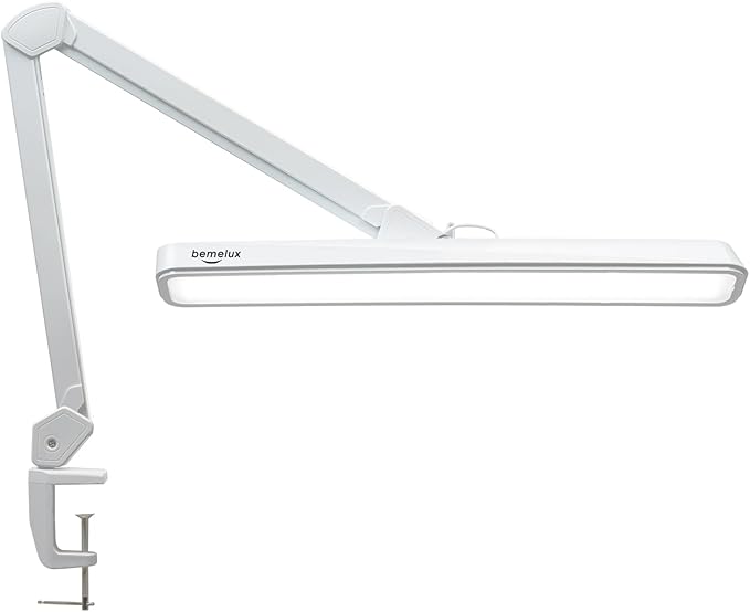 LED Architect Desk Lamp, 2500 Lumens, Dimmable, Metal Swing Arm, 5 Color Temperatures, 30W, Ideal for Task Work, Drafting, Reading, Clamp-on Office Table Lamp with 324 Bright LEDs(White,30CCT)