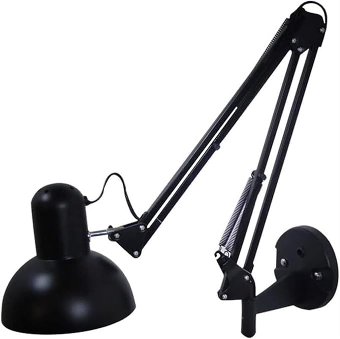 Adjustable Long Arm Wall Sconces Lamp Black Industrial Swing Arm Wall Light Aluminum Double-arms Folding Architect Work Wall Mount Lighting for Bedroom Reading Living Room Office Hallway
