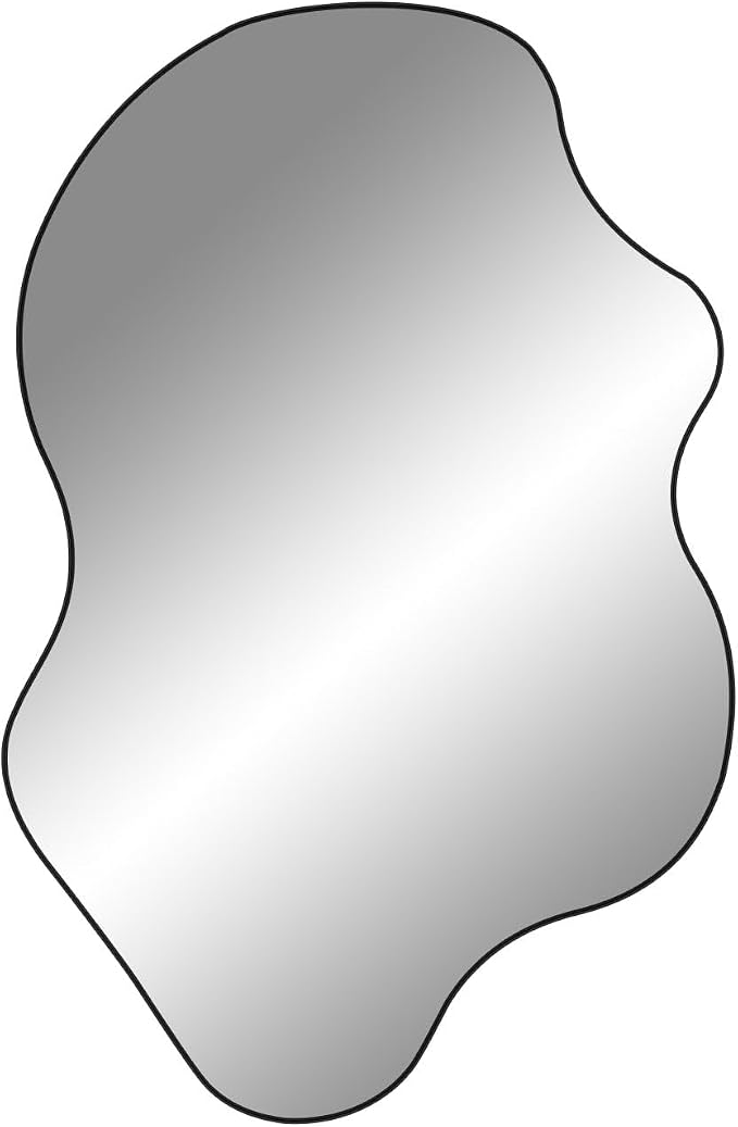 Irregular Wall Mirror, 31.5"x23.6" Asymmetrical Frameless Mirrors, Organic Shaped Mirrors for Bathroom Bedroom Hallway Entryway Living Room, Horizontal or Vertical Hanging