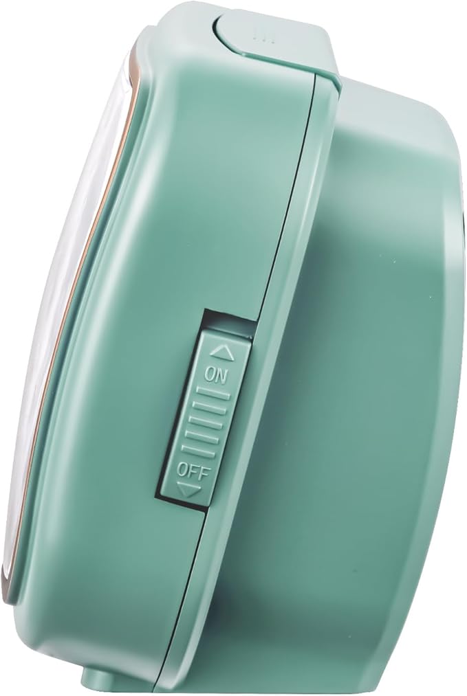 Tinload 4.3" Vintage Retro Analog Alarm Clock, Super Silent Non Ticking Clock with Manual Light, Snooze, Battery Operated, Simply Design, for Living Room, Bedroom, Bedside, Desk(Green)