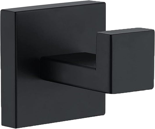 Towel Hooks for Bathrooms, Matte Black Towel Hook for Kitchen Bathroom, SUS304 Stainless Steel Coat Hook, Heavy Duty Towels Holder Hooks for Hanging, 1 Pack
