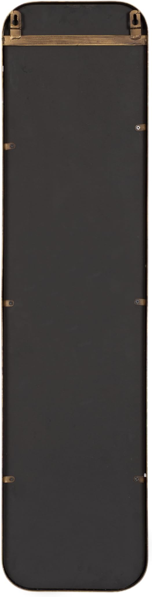 Kate and Laurel Armenta Modern Slim Rectangle Wall Mirror, 9 x 36, Gold, Decorative Rounded Rectangular Panel Mirror with Narrow Metal Frame for Bedroom Floor Mirror