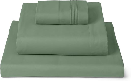Mellanni Twin Sheets Set - 3 PC Iconic Collection Bedding - Hotel Luxury, Extra Soft, Cooling Bed Sheets - Wrinkle, Fade, Stain Resistant (Twin, Sage)