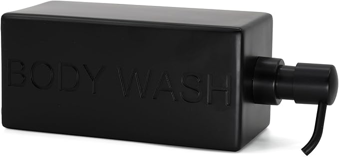 Rectangular Resin Dispenser Premium Bathroom Shampoo Conditioner Body Wash Bottle Modern Refillable Pump Design