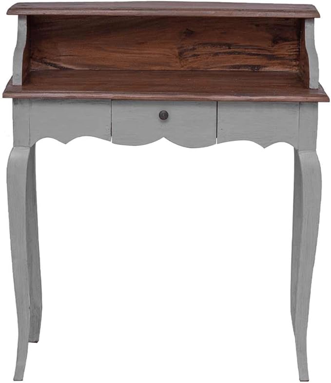 vidaXL Writing Desk, Computer Desk with Storage Drawer, Workstation Table for Home Living Room Office, Retro Style, Solid Mahogany Wood