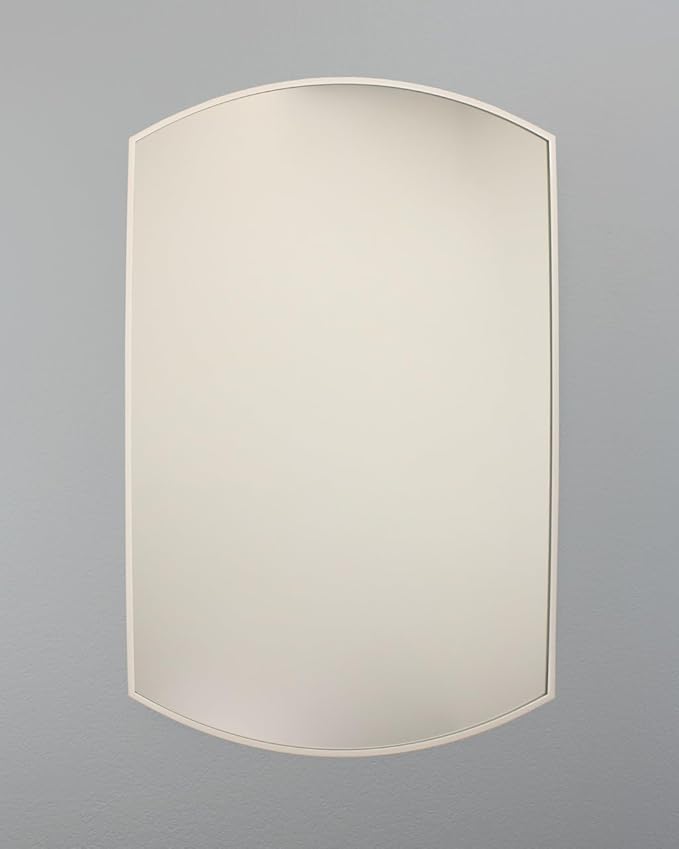 Harper Crescent Wall Mirror 24”x36” Over Sink Bathroom Mirror, Arched Arc Curved Tempered Glass Vanity Mirror, Great for Hallway/Entryway/Bedroom, Hangs Horizontal/Portrait/Vertical/Landscape, White