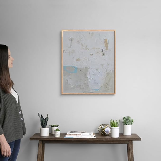 CANVAS ON DEMAND Two Shades One Heart Canvas Wall Art Print by Erin Ashley, Abstract, Home Decor, Modern Abstract, Artwork,20" x24in