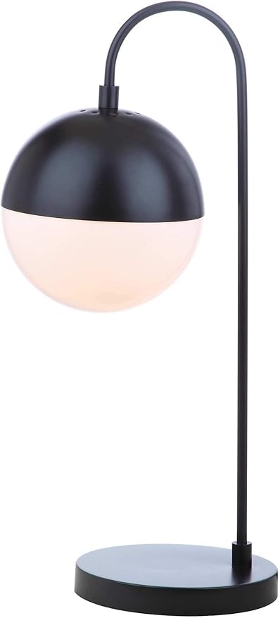 SAFAVIEH Lighting Collection Cappi Modern Black Orb 21-inch Bedroom Living Room Home Office Desk Dorm Study Nightstand Task Table Lamp (LED Bulb Included)