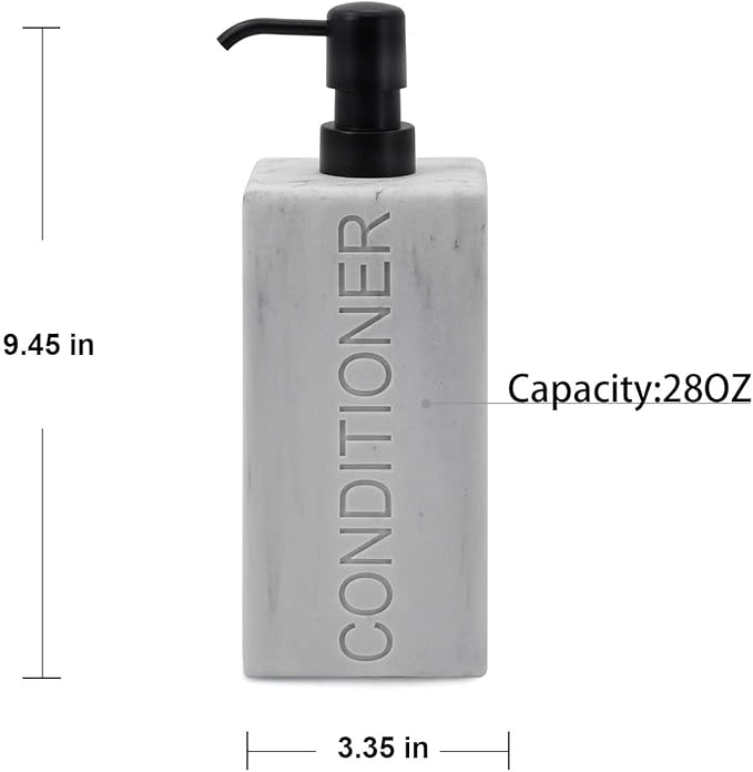 Rectangular Resin Dispenser Premium Bathroom Shampoo Conditioner Body Wash Bottle Modern Refillable Pump Design