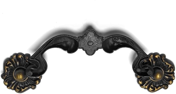 4-Pack 4.5" C-C Bail Drawer Pull Drop Dresser Pull Antique Brass Swing Drawer Handle Vintage Style 4 1/2" 115 mm Centers (4,Antique Brass)