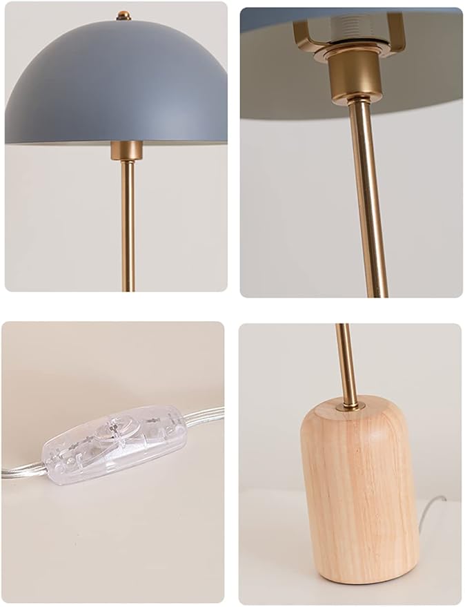 Pink Desk Lamp for Girls Room Modern Mushroom Table Lamp Mushroom Desk Lamp Retro Mid Century Table Lamp with Dome Shade Nordic Minimalist Beside Reading Lamp for Bedroom Study Office