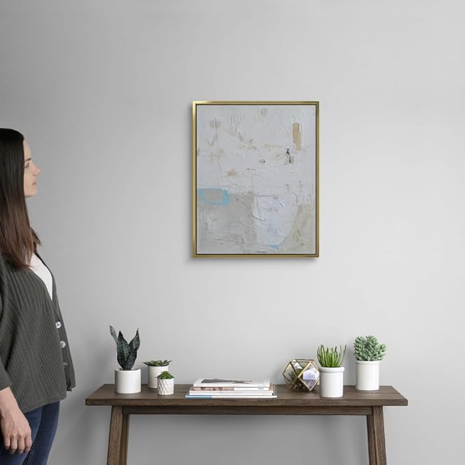 CANVAS ON DEMAND Two Shades One Heart Canvas Wall Art Print by Erin Ashley, Abstract, Home Decor, Modern Abstract, Artwork,16" x20in