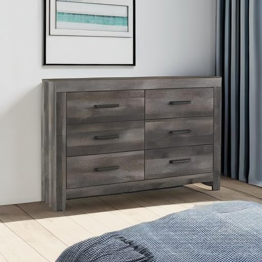 BOWERY HILL 6 Drawer Double Dresser in Gray