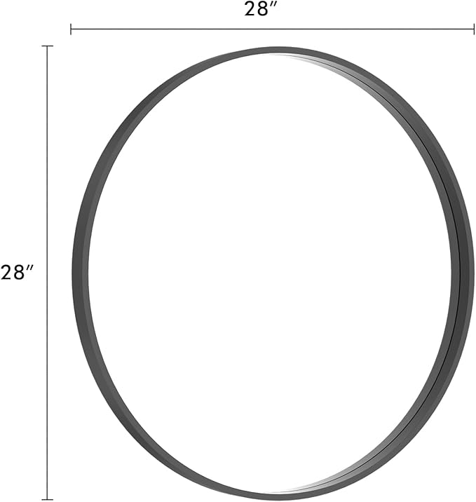 HOMECOOKIN Black Round Mirror Wood Framed 28 inch Circle Wall Mirror for Bathroom Round Wall Mirror for Wall Decor, Vanity, Living Room