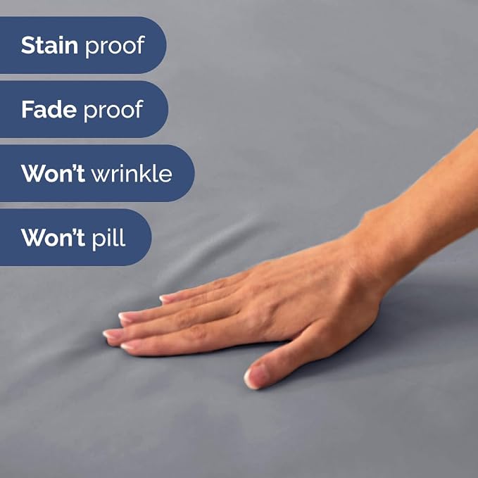 Short Queen Size 4 Piece Sheet Set - RV Short Queen, Ultra-Soft, Breathable & Cooling Bed Sheets Set w/ Deep Pockets - Hotel Luxury Bedding for Women & Men - Wrinkle Free & Fade Resistant - Steel Blue