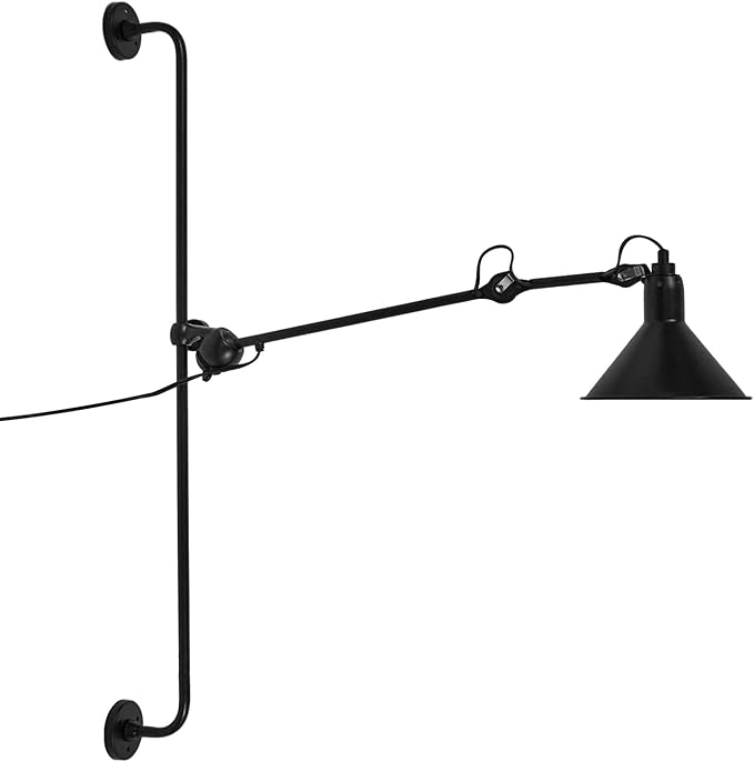 Swing Arm Wall Lamp, Black Industrial Swing Arm Wall Light, Nordic Adjustable Long Arm Wall Sconces Lamp Metal Double-arms Folding Architect Work Wall Mount Lighting for Bedroom Reading Living Room