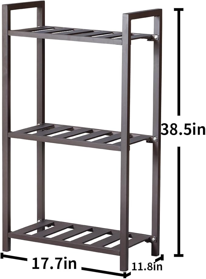 Plant Stand for Versatile Decor - Indoor/Outdoor Aluminum Stand with 300 LBS Strength, Sized L17.7 x W11.8 x H38.5 inch - Perfect for Patios, Gardens, Living Rooms, Greenhouse Shelving