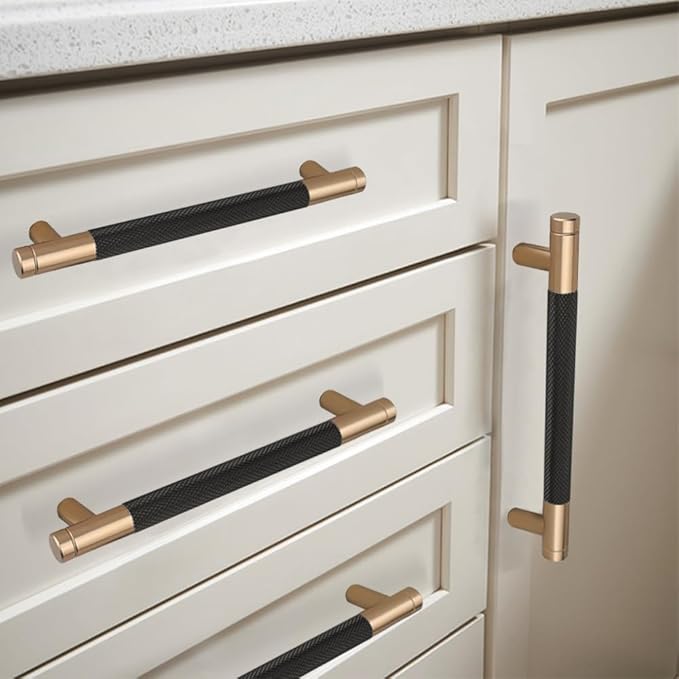 2 Pack 3 3/4 Inch 96 mm Bronze and Black Barrel Cabinet Pulls Cupboard Aluminum Handles Drawer Pull Cabinet Handles