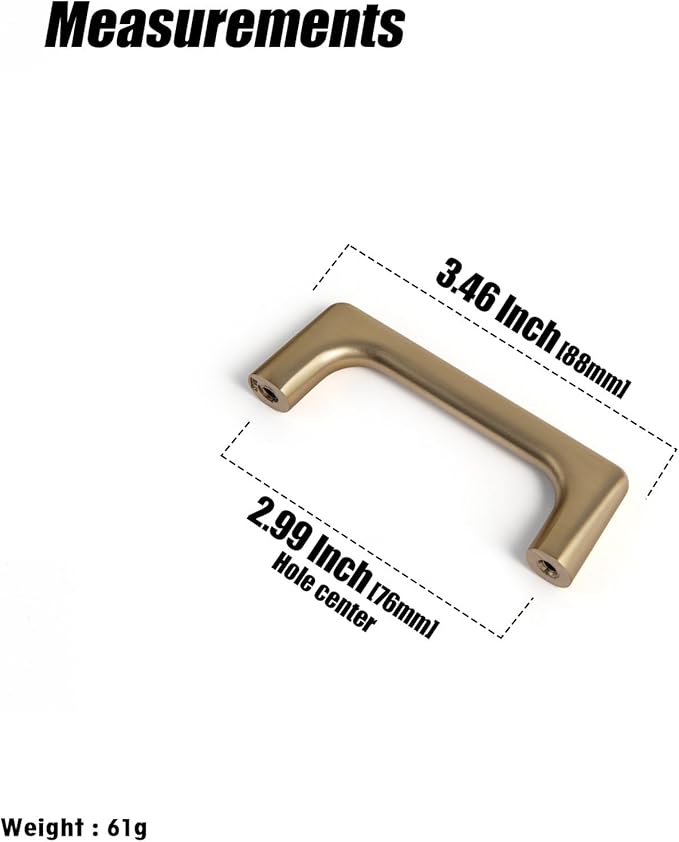 Goo-Ki Brushed Copper Cabinet Pulls with 7.6''Hole Centers, Modern Style Zinc Alloy Cabinet Handles for Dresser,Wardrobe,Cupboard- 6 Pack