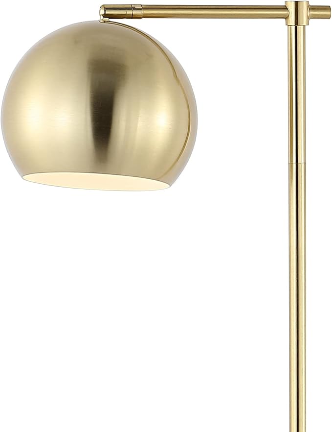 JONATHAN Y 58.5" Brass Gold Modern Contemporary Iron Floor Lamp, Minimalist Metal Globe Shade, Mid-Century Standing Light for Living Room Bedroom, LED Bulb Included JYL3088A