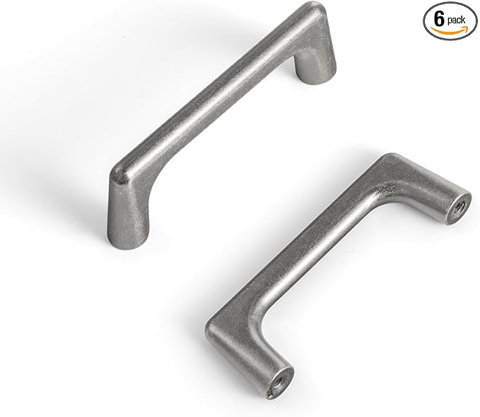 Goo-Ki Antique Silver Cabinet Pullls with 3 ''（76mm Hole Centers- Retro Style Zinc Alloy Cabinet Handles for Dresser,Wardrobe,Cupboard-6 Pack